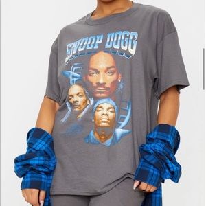 Grey Snoop Dogg Faces Oversized Tee
